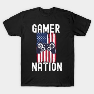 Patriotic Gamer Nation Video Gaming Control Flag T-Shirt